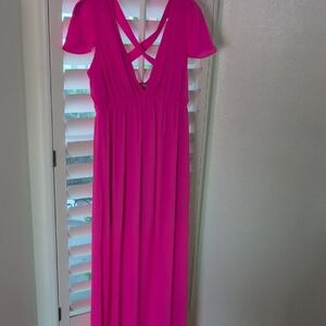 Gianni Bini Vibrant Pink Backless Dress